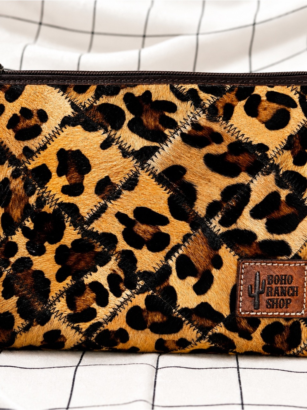 Leopard Print Cosmetic Bag - Brown